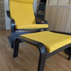 Ikea Poang Chair and Ottoman 