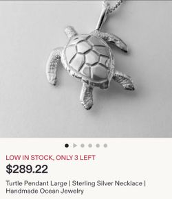 Turtle Pendant Large | Sterling Silver Necklace | Handmade Ocean Jewelry ladies necklace cute