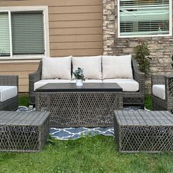 HUGE & LUXURY  Rattan Patio Set Sunbrella Brand