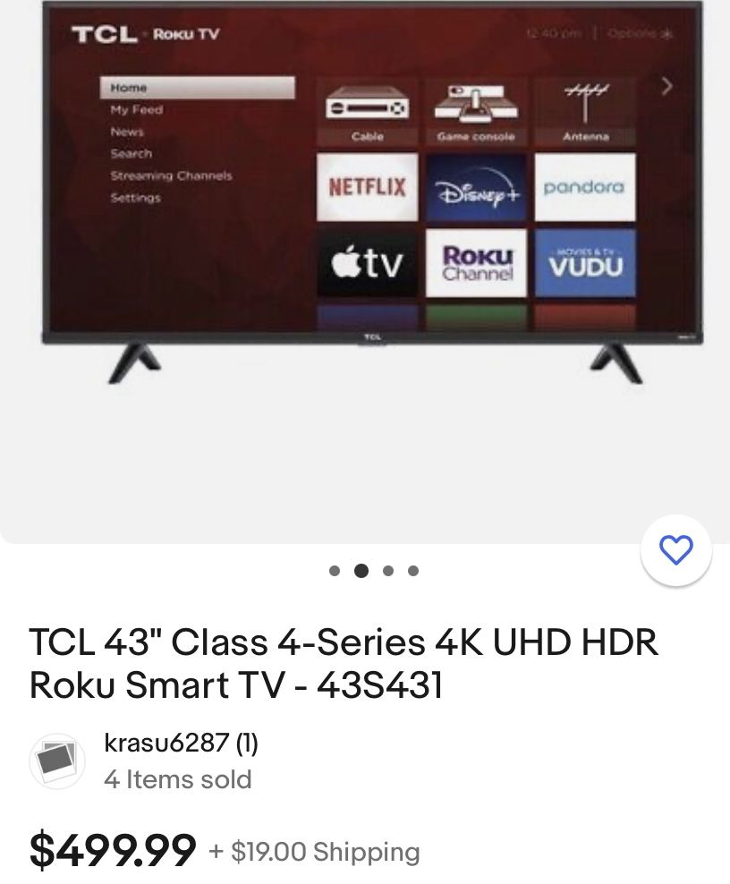 43 Inch TCL Roku Tv