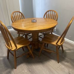 Solid oak wood dining table 5 piece
