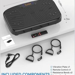 Vibration Plate Exercise Machine, Vibrating Plate Platform for Lymphatic Drainage with 200 Adjustable Speeds, Power Vibration Plate for Weight Loss & 