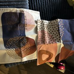 2 Throw Pillow Cases With Matching Pictures