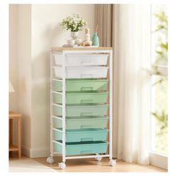 Time Forest Rolling Cart with 8 Drawers