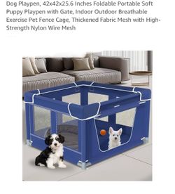 Playpen for puppy dogs size 42 x 42 x 25.6” inch