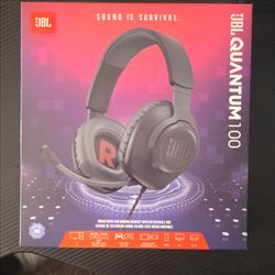 JBL Quantum 100 Wired Over-Ear Gaming Headset Black Detachable Microphone
