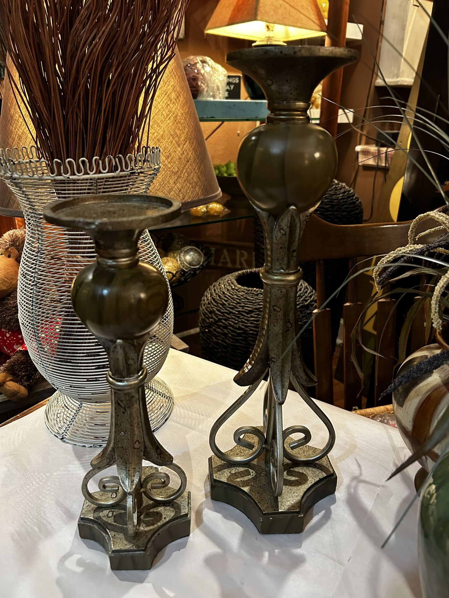 Weighted Pair Of Candle Holders