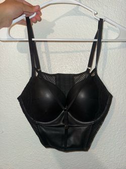 Victoria's Secret Very Sexy "Faux Leather Fishnet Push-Up Corset" (size 34B)