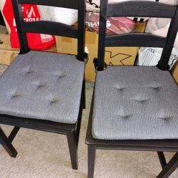 2 Wooden Chairs With Cushions Pickup Only Cash 