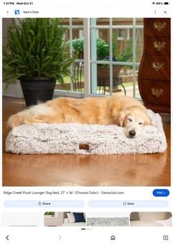 Ridge Creek Plush Lounger Dog Bed, 27" x 36"