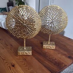 Set Of 2 Golden Decoration