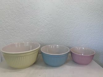 Set of 3 Vintage Williams Sonoma Ribbed Nesting Mixing Bowls