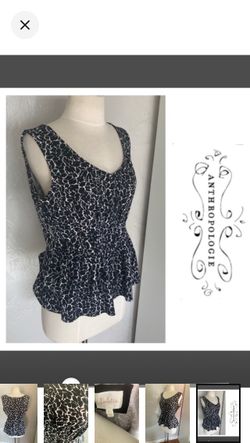 Anthropologie Deletta Pleated Peplum Top (M)