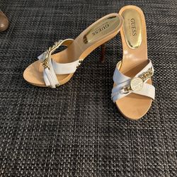 Guess By Marciano White Gold Heels