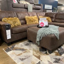 🦋Showroom,Fast Delivery, Finance,Web🦋Chestnut 2pc Sectional Sofa w/ Chaise Comfortable Couch