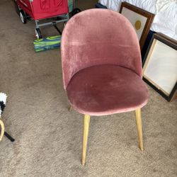 Pink Velvet Modern Mid Century Chair