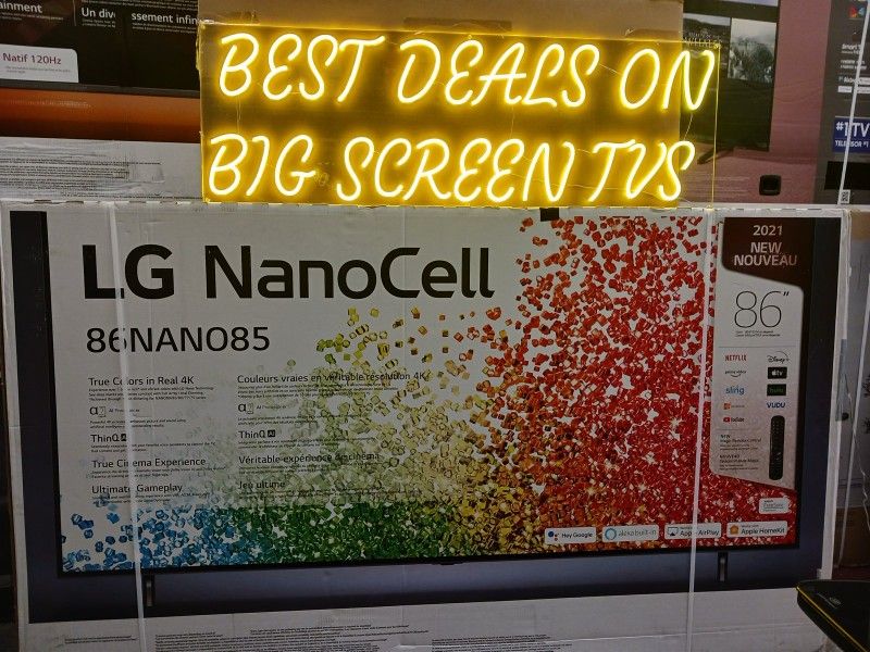 Best Deals. 86" Screen Led Smart 4k By LG ThinQ Nanocell. 86nano85