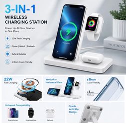 3 in 1 wireless Charging station for iPhone Apple Watch AirPods Fast Charger