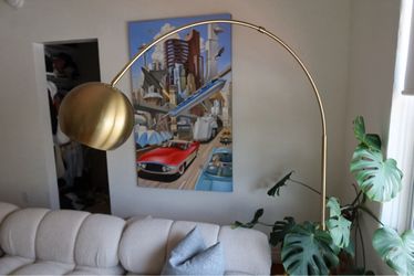 Brightech Olivia Arc Floor Lamp – Brass & Marble
