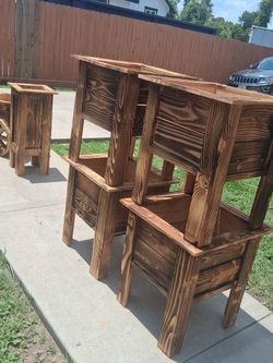 Rustic planters altars benches