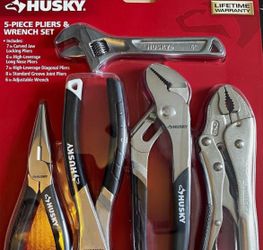 Husky 5-Piece Plier and Wrench Set 50% Off Wholesale