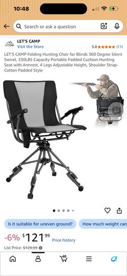 Brand New Heavy-Duty 360° Swivel Hunting Chair – Foldable & Portable – 330 lb