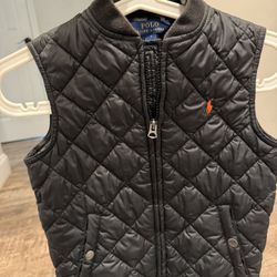 Boys Black Polo Puffy Vest