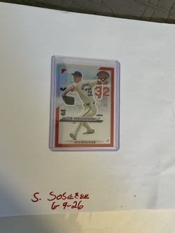 Jacob Misiorowski 2025 Panini Prospect Edition (RC) #33 Red Prizm /199 Brewers hottest player