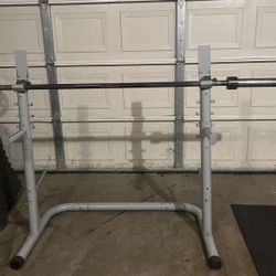 Squat Rack Plus 45 Pound Bar/attachments