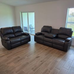 Sofa Y Loveseat (2) Reclinable Manual