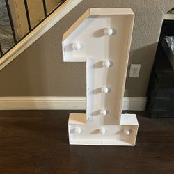 Marquee Number 1  Lighted 3 Foot Tall