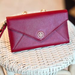 Tory Burch Red Leather Wallet