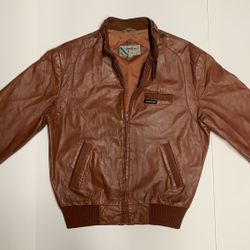 Members Only Leather Cafe Racer Jacket Rainbow Label Rare Color