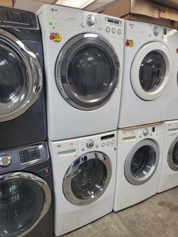 LG Front Loading Washer And Stackable Gas Dryer Set 