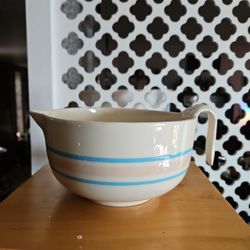 McCoy Blue Pink Striped Mixing Bowl