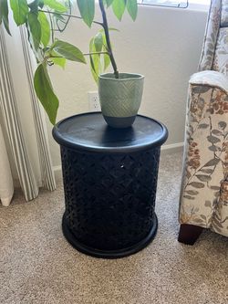Black Wooden End Table