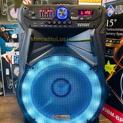 Karaoke Bluetooth Speaker ❗️ Super Bass ❗️New in Box ❗️15" Woofer - Bocia. Nuevas En caja ❗️PRO AUDIO - 2025