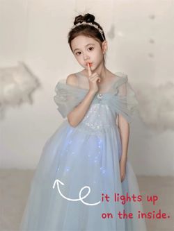 Light-Up Princess Dress ✨👑 (Fits Height 130 cm)