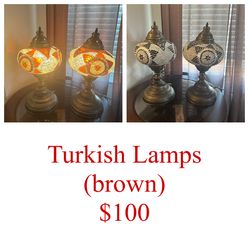 SET TURKISH LAMPS (BROWN)