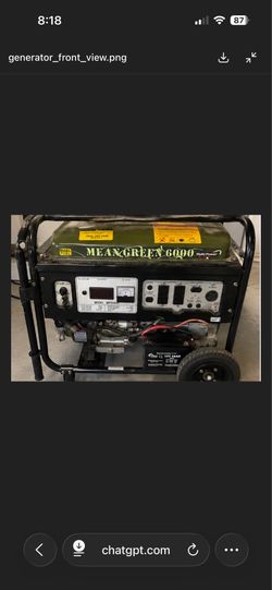 6000-Watt Dual-Fuel Generator – Gas or Propane – Electric Start