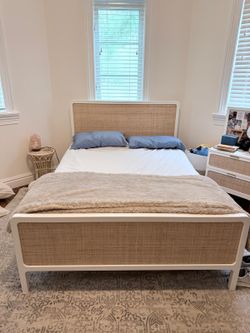 Crate & Barrel Maren 3-Piece Bedroom Set – Full Bed, Dresser & Nightstand