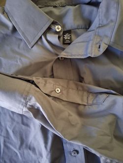 Mens Gray Dress Shirt Size Large