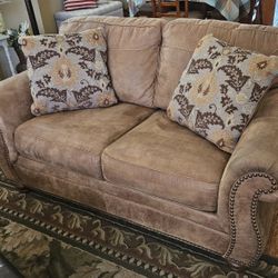 Faux Leather Loveseat 