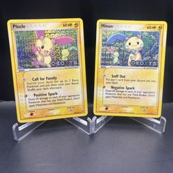 Pokémon Plusle & Minum Ex Deoxys Stamp Set 