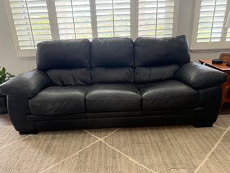 Black Leather sofa & matching chair