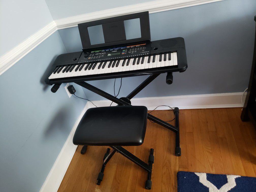 Keyboard with stand and stool