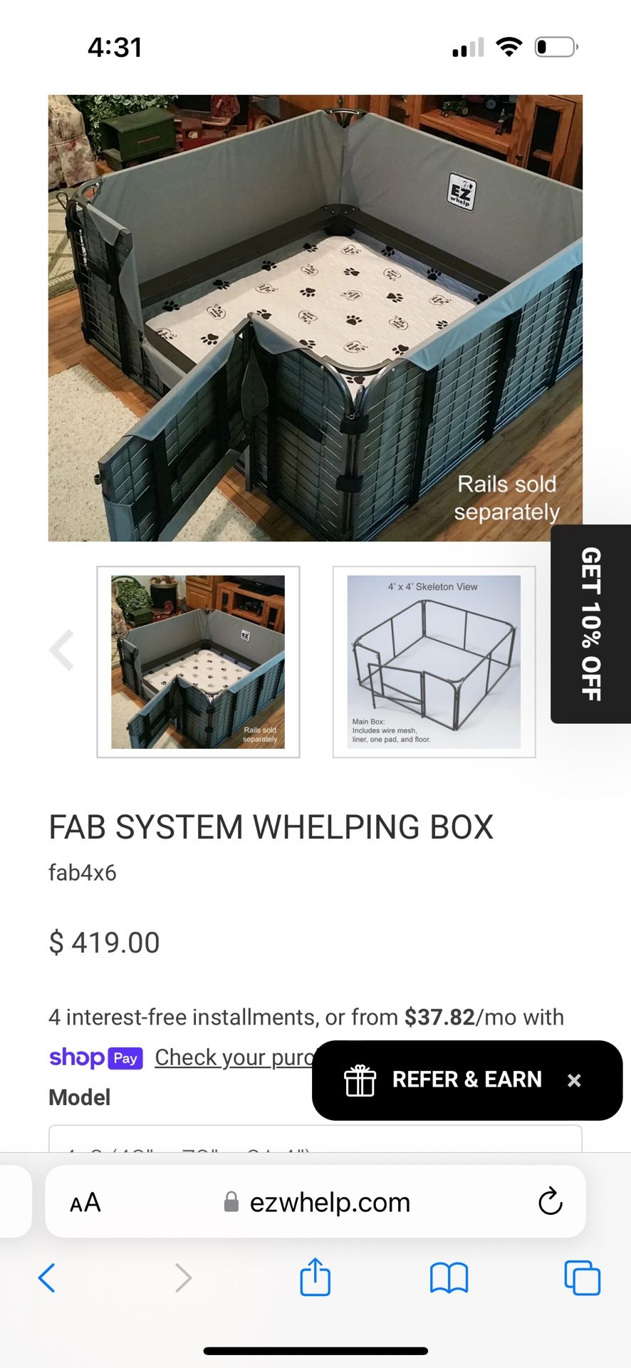 Ez Whelp Fab Whelping Box