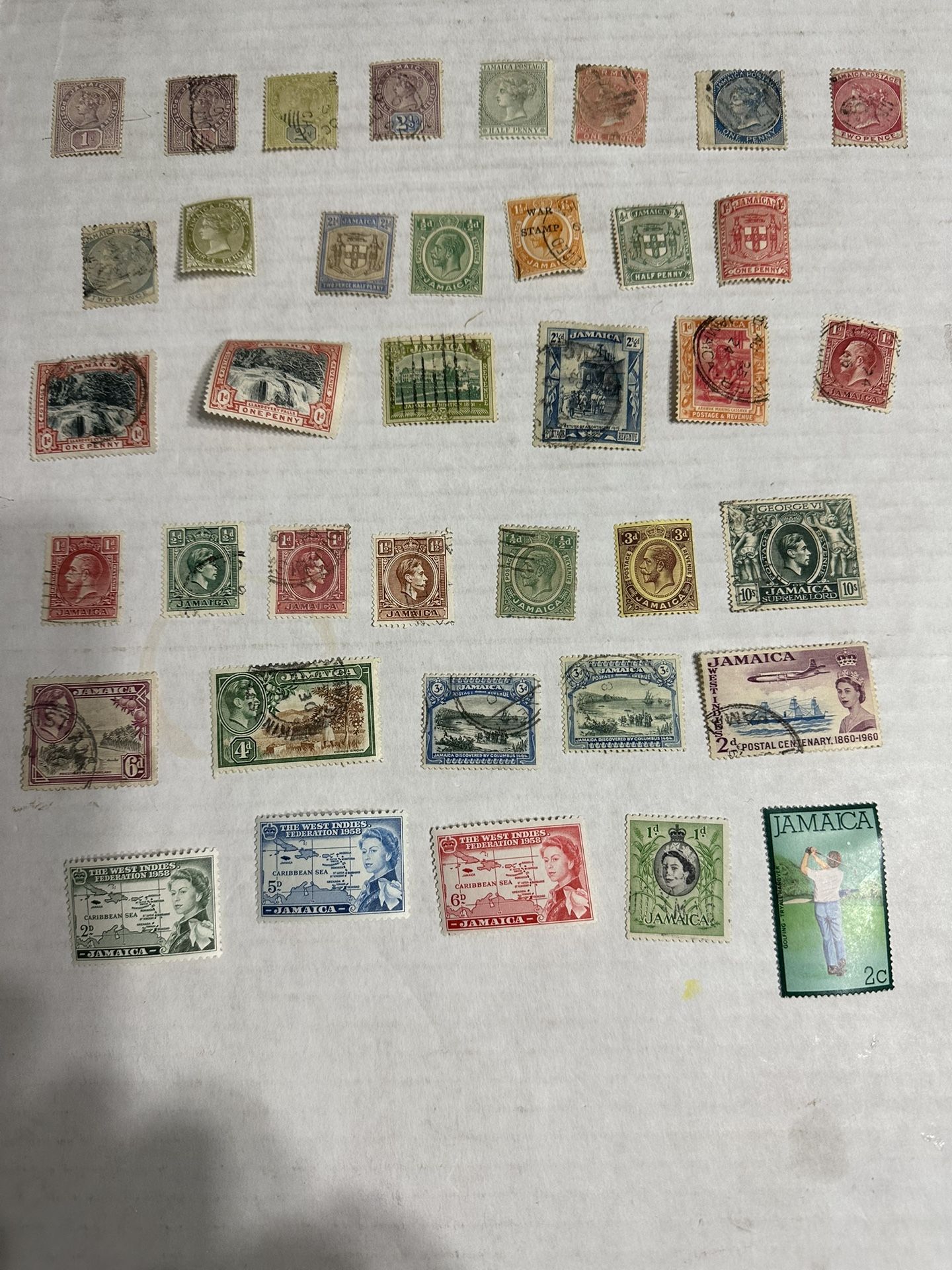 Old Jamaica Stamp Group Of 38