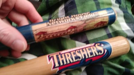 Clearwater Threshers and 2004 Phillies spring training mini baseball bats
