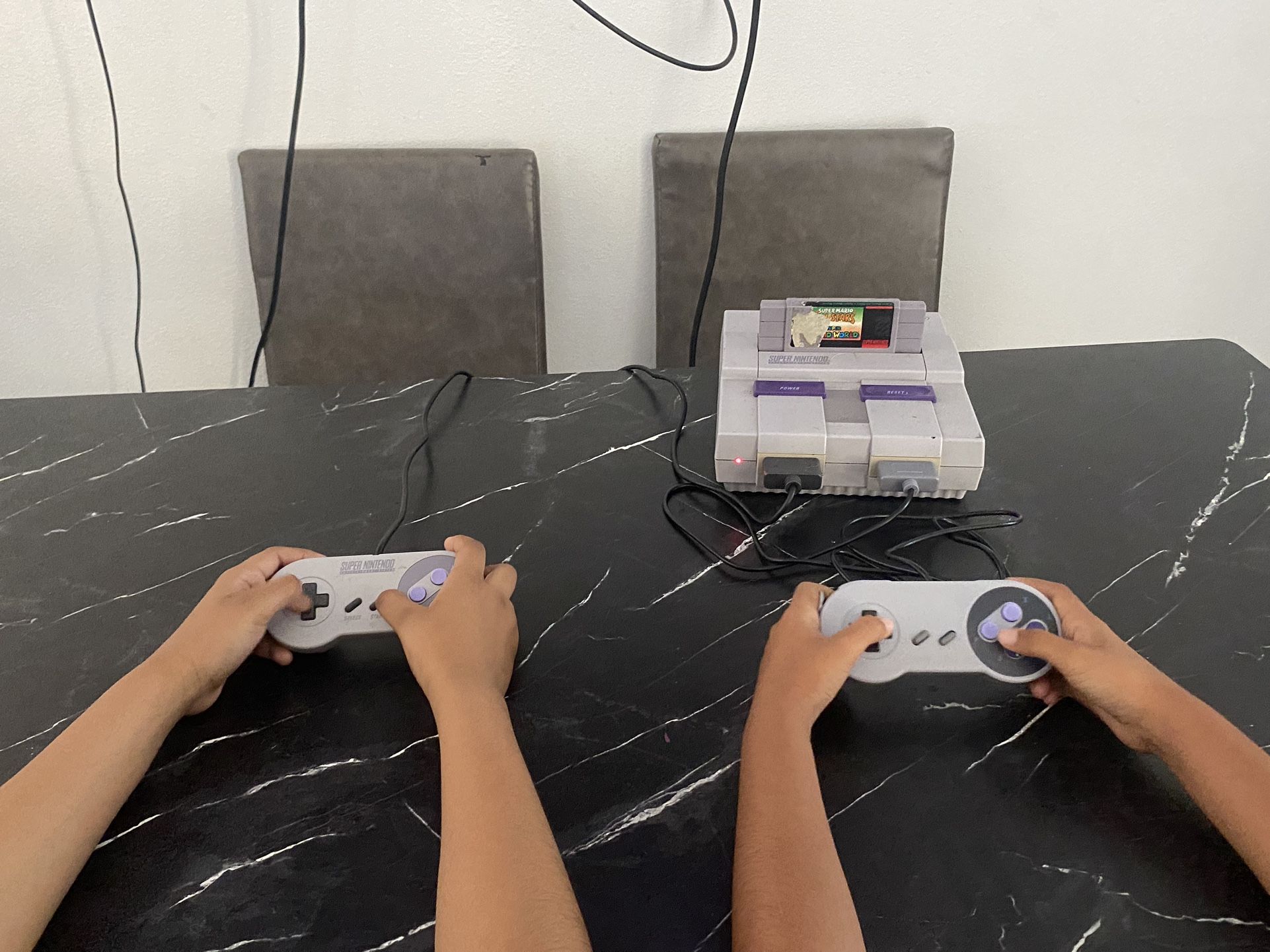 SNES Super Nintendo With Two Controllers 